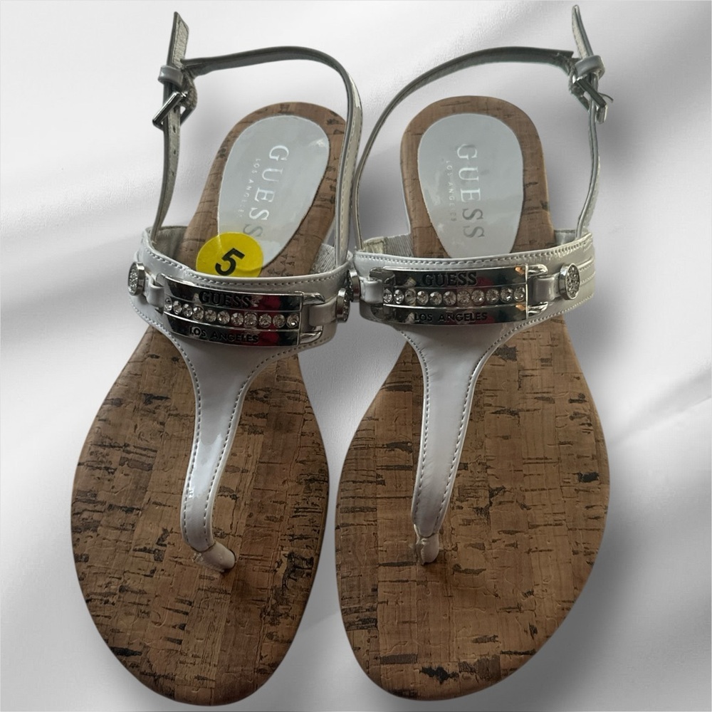 New With Tags,‎ Guess Metallic Silver Sandals